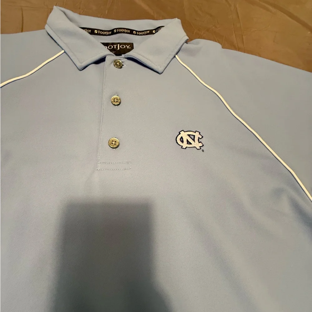 FootJoy Blue and White UNC Polo Active Golf Shirt Size Large - Picture 5 of 10